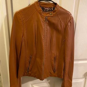 Black rivet leather (faux) jacket women’s medium